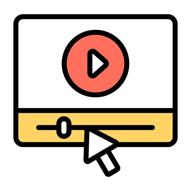 Unique design icon of video streaming