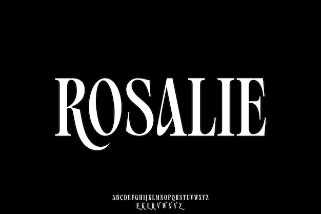 unique elegant serif alphabet display font vector with alternate style