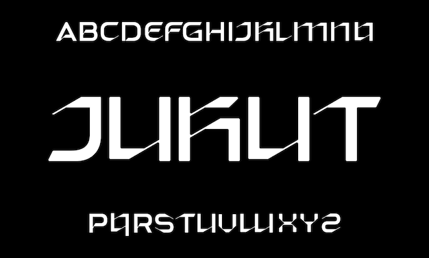 Unique futuristic modern geometric font