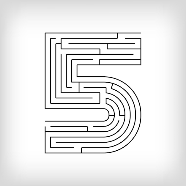 unique linear number 5 maze puzzle the most confusing gaming activity