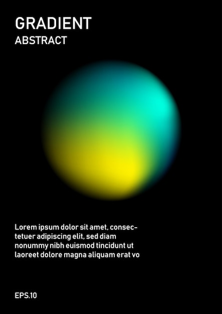 Unique modern A4 abstract for flyer magazine cover with light blue and yellow gradient