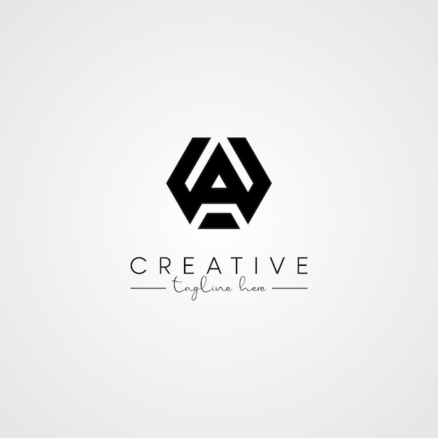 Unique Modern Artistic WA AW Letter Logo Initial Based Letter Icon Logo
