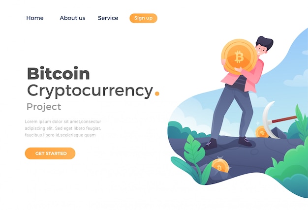 Unique Modern flat design concept of bitcoin cryptocurrency for website and mobile website