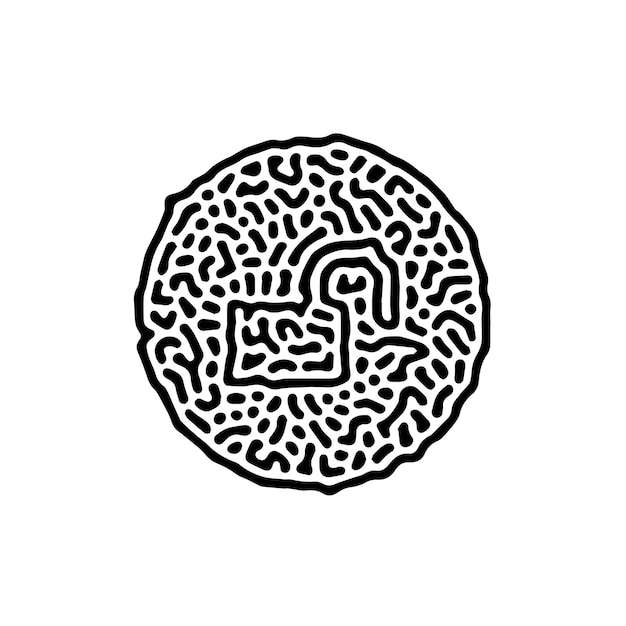 unique un lock sign icon symbol for smartphone app mobile security protection abstract style pattern