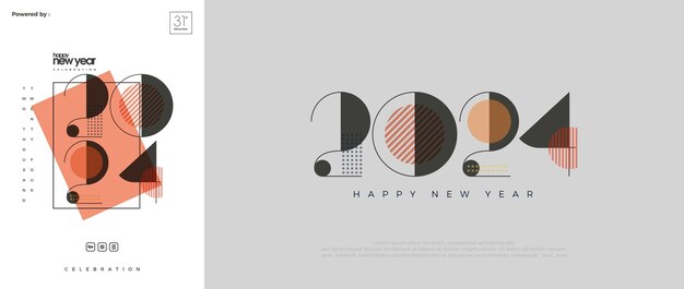 unique vector number 2024 with unique and classic numbers premium design for invitations posters backgrounds and new year39s party invitations
