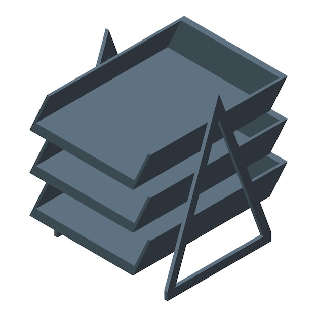 unit paper tray icon isometric vector office screen system case shelf desk