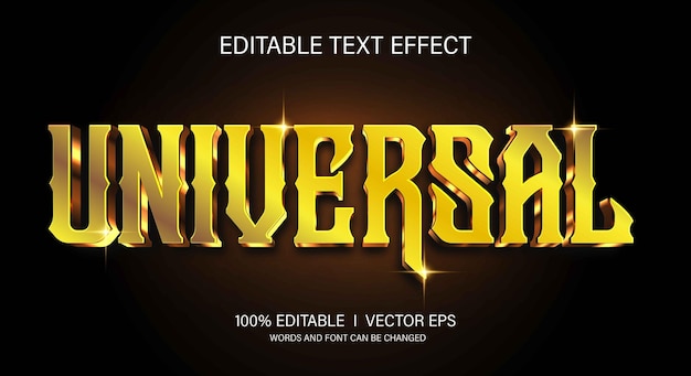 universal 3d vector text effect with modern style design