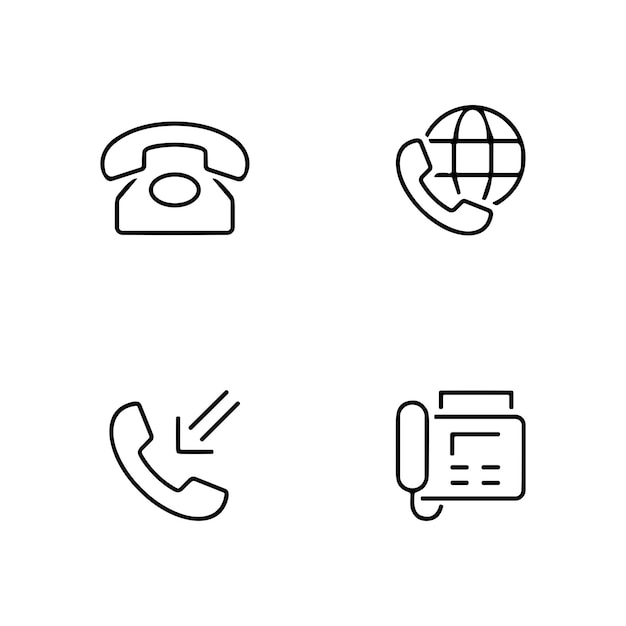 Universal contact support icons set
