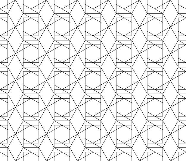Universelt geometrisk mønster i høj kvalitet med redigerbar stregtykkelse, beskæringsmaske. Abstrakt sort og hvid vektor baggrund i klassisk stil