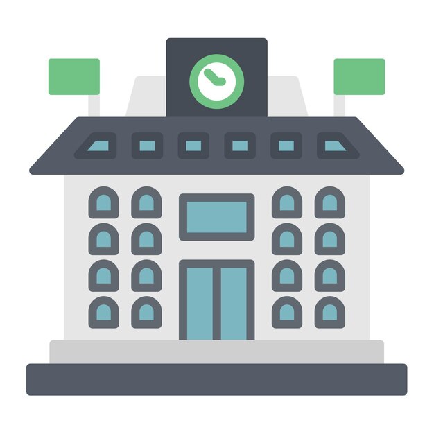 University Flat Illustration