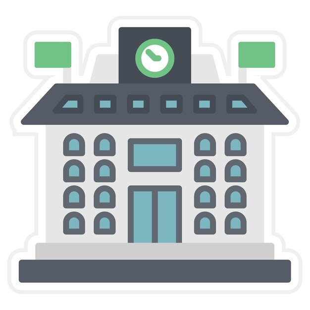 University Flat Illustration