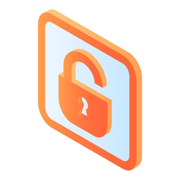 unlock blue padlock icon isometric of unlock blue padlock vector icon for web design isolated on white background