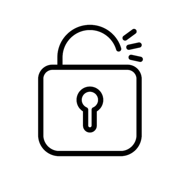 unlock icon set padlock vector logo symbol in black filled and outlined style open lock code logo