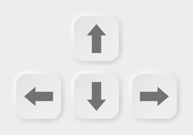 up down left and right arrows direction control and ok buttons white keyboard