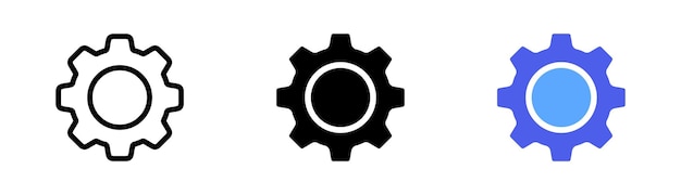 Update system set icon Concept of upgrade application progress Loading and gear icon Progress bar icon Vector icon in line black and colorful style on white background