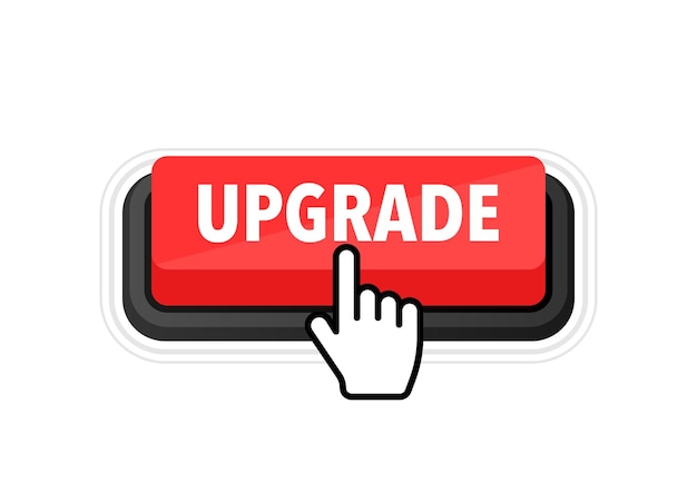 Upgrade button with cursor Pointer click Vector web button