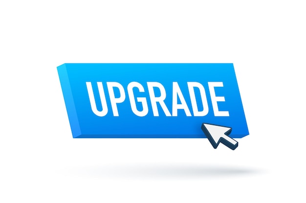 Upgrade flat blue button on white background vector illustration design