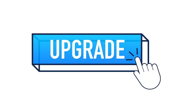 Upgrade flat blue button on white background. Vector illustration design.