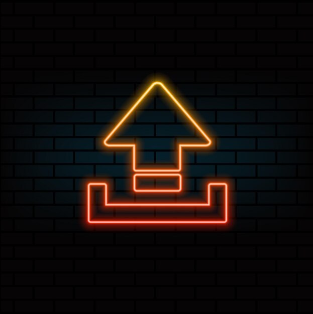 upload icons related to the button download symbol matte color style simple design illustration neon