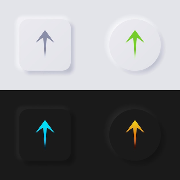 Upload knap Pil Ikon sæt Multifarvet neumorfisme knap blød UI Design til webdesign Applikations UI og mere Knap Vektor