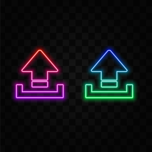 upload vector glyph icone de duas cores para uso pessoal e comercial neon style