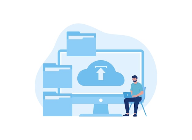 uploaded files trending concept flat illustration