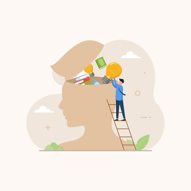 upskill and learn new knowledge for personal growth and development illustration concept