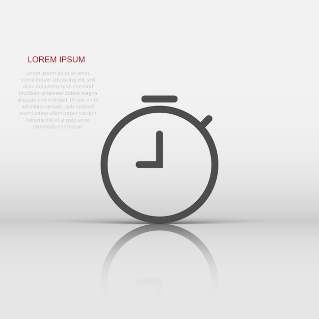 Ur timer-ikon i flad stil Tidsalarm illustration på hvid isoleret baggrund Stopur forretningskoncept