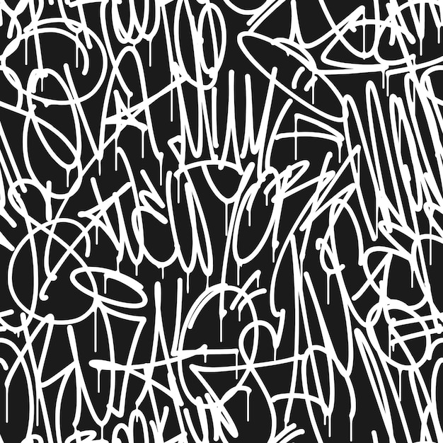Urban seamless pattern Vector graffiti tags for tshirt design textile banner