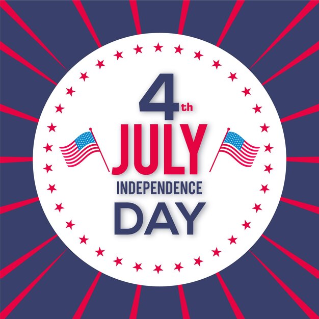 USA Independence day background with us flag fourth July social media post