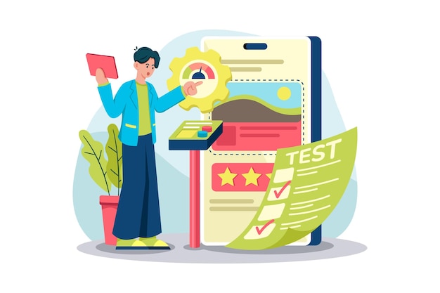 Usability Testing Illustration concept on white background
