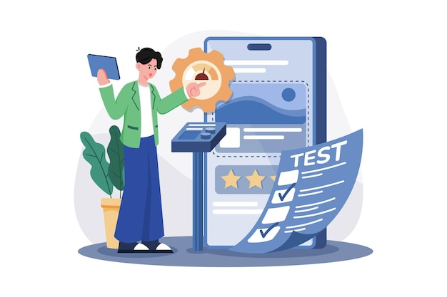 Usability Testing Illustration concept on white background