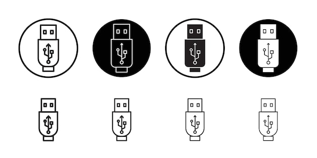 USB icon Thin line flat illustration