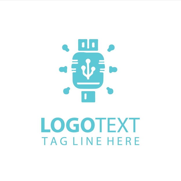 USB-kontakt logotyp vektorillustrationer