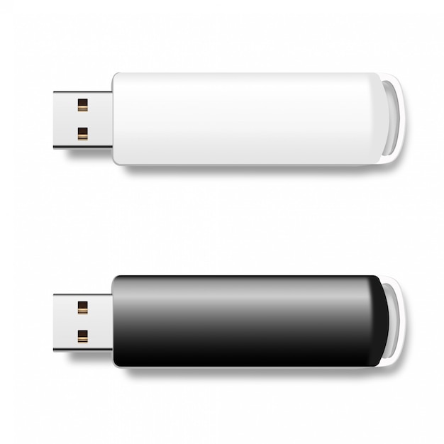 usb pen drives, black and white flash disks
