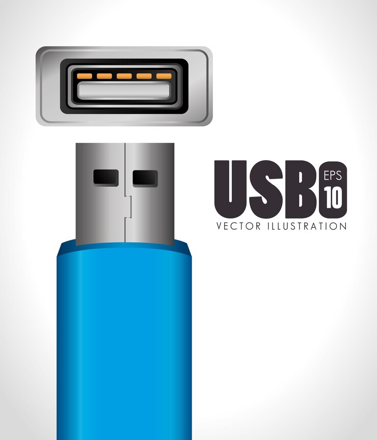 Vektör usb tasarımı, vektör çizimi.