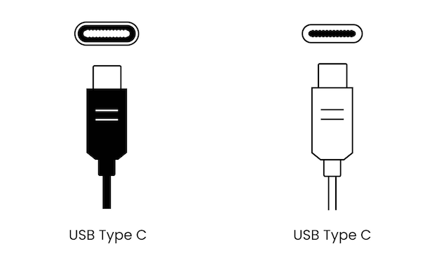 usb type c reversible connector vector icon for modern devices like laptops and smartphones