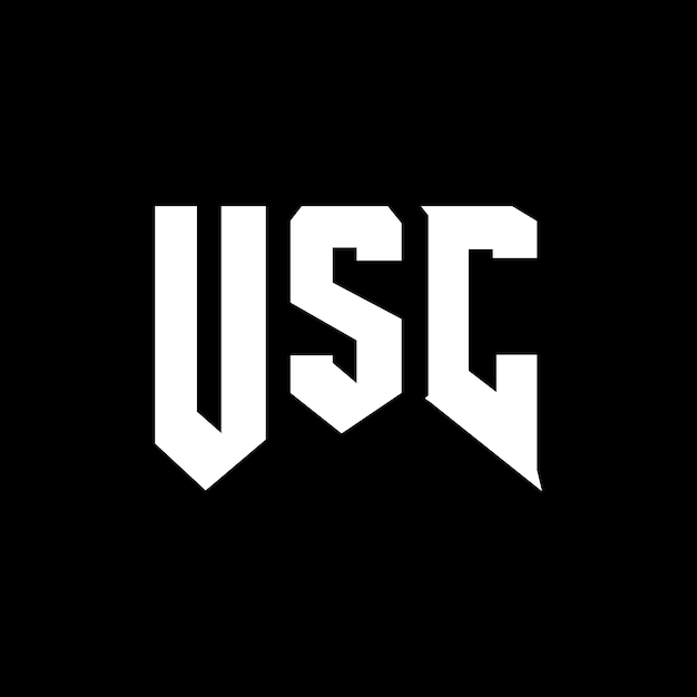 USC letter logo design for technology company USC logo design black and white color combination USC logo USC vector USC design USC icon USC alphabet USC typography logo design