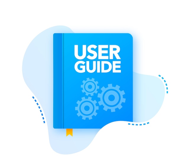 User Guide book. Flat vector stock illustration.