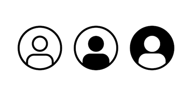 User icon set or User profile icon vector and Default avatar profile icon vector