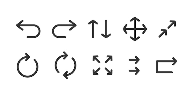 User Interface arrows Navigation controls