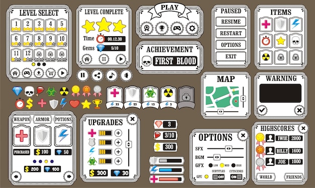 user interface for creating game