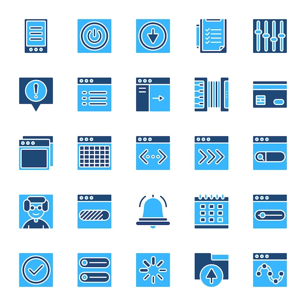 User Interface icons set in solid color style