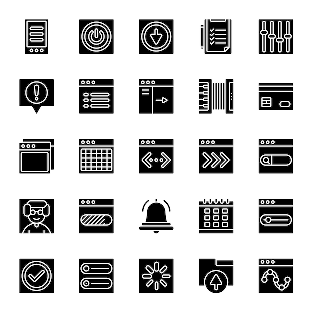 User Interface icons set in solid style