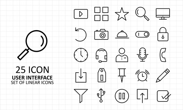  User Interface Icons Sheet Pixel Perfect