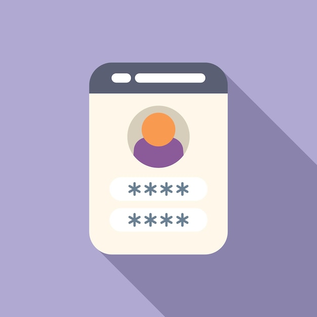 User passcode access icon flat vector Register verify