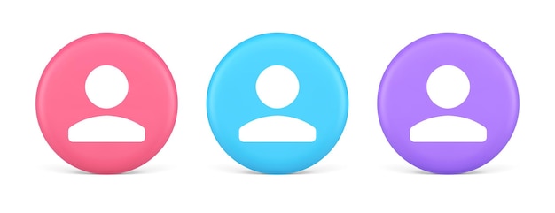 User person human contact button cyberspace account information web app 3d realistic icon
