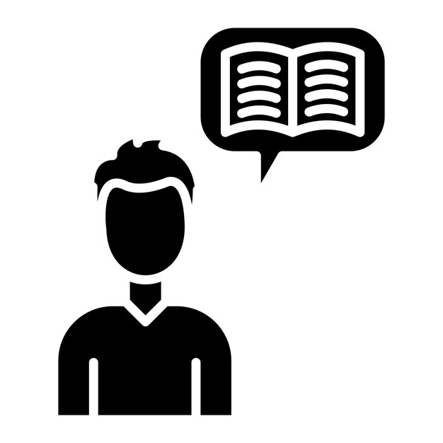 User Story Glyph Solid Black Illustration