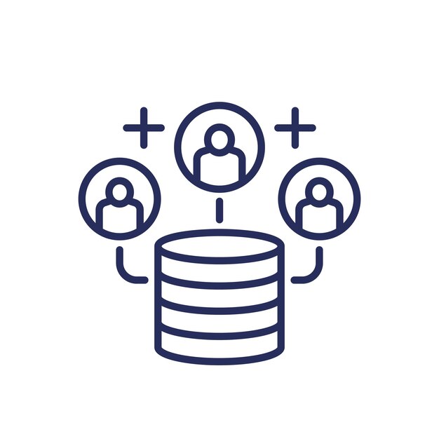 Userbase line icon with users