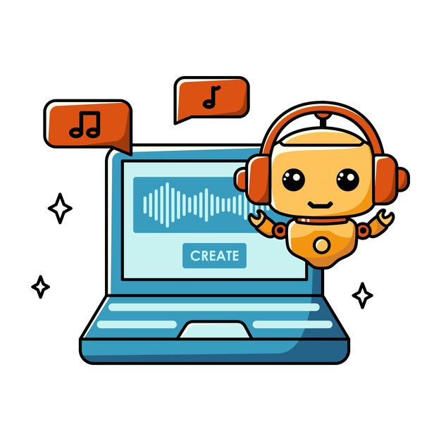 Using AI for music generate Chat bot assistant for online applications